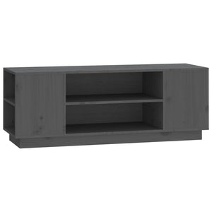 Grauer TV-Schrank 110 cm Kiefer Massivholz