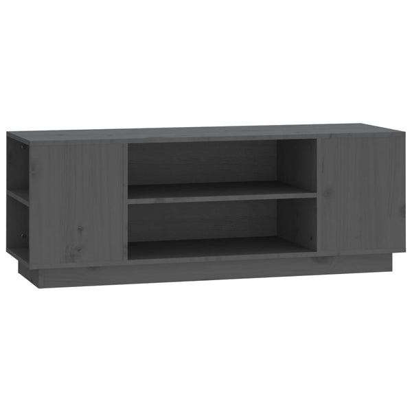 Grauer TV-Schrank 110 cm Kiefer Massivholz