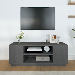 Grauer TV-Schrank 110 cm Kiefer Massivholz