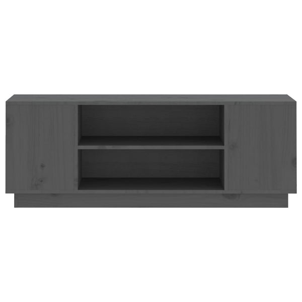 Grauer TV-Schrank 110 cm Kiefer Massivholz