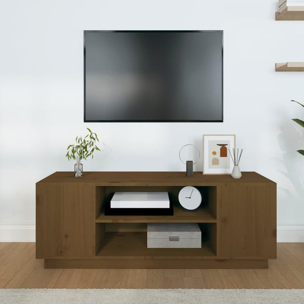 TV-Schrank Honigbraun 110 cm Massivholz