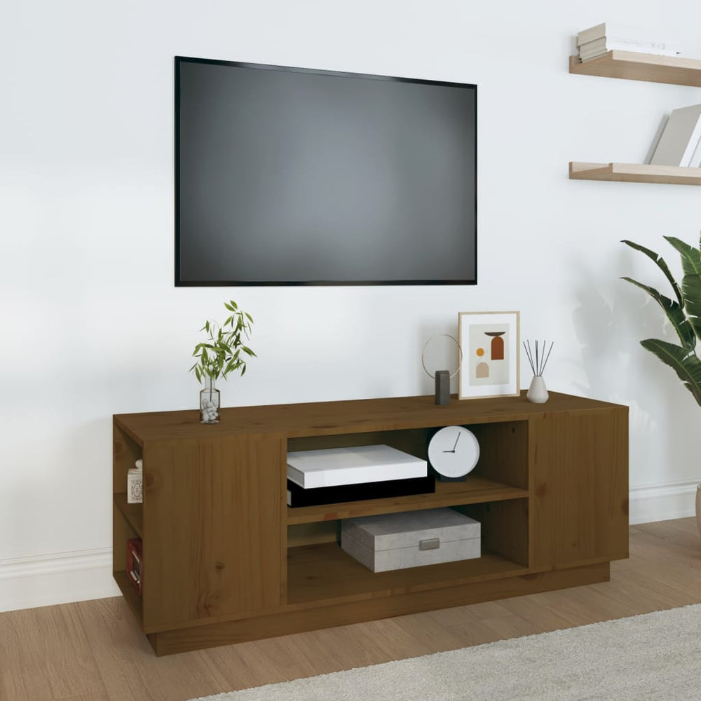 TV-Schrank Honigbraun 110 cm Massivholz