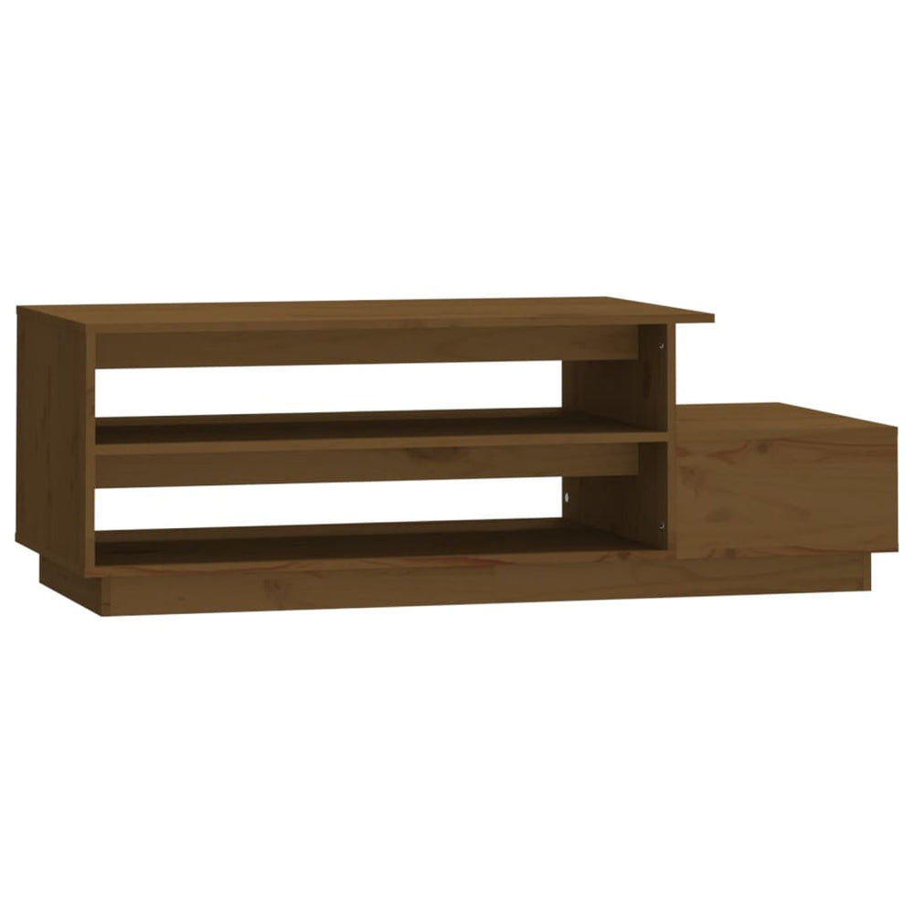 Honigbrauner Couchtisch Kiefer Massivholz 120 cm