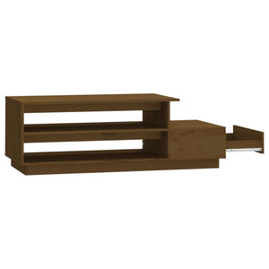Honigbrauner Couchtisch Kiefer Massivholz 120 cm