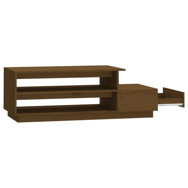 Honigbrauner Couchtisch Kiefer Massivholz 120 cm