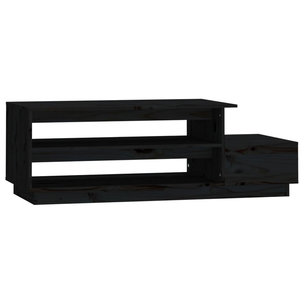 Schwarzer Couchtisch Kiefer Massivholz 120 cm