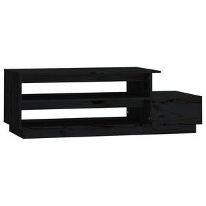 Schwarzer Couchtisch Kiefer Massivholz 120 cm