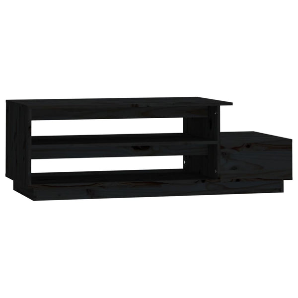 Schwarzer Couchtisch Kiefer Massivholz 120 cm