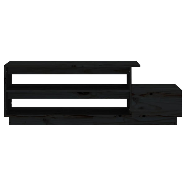 Schwarzer Couchtisch Kiefer Massivholz 120 cm