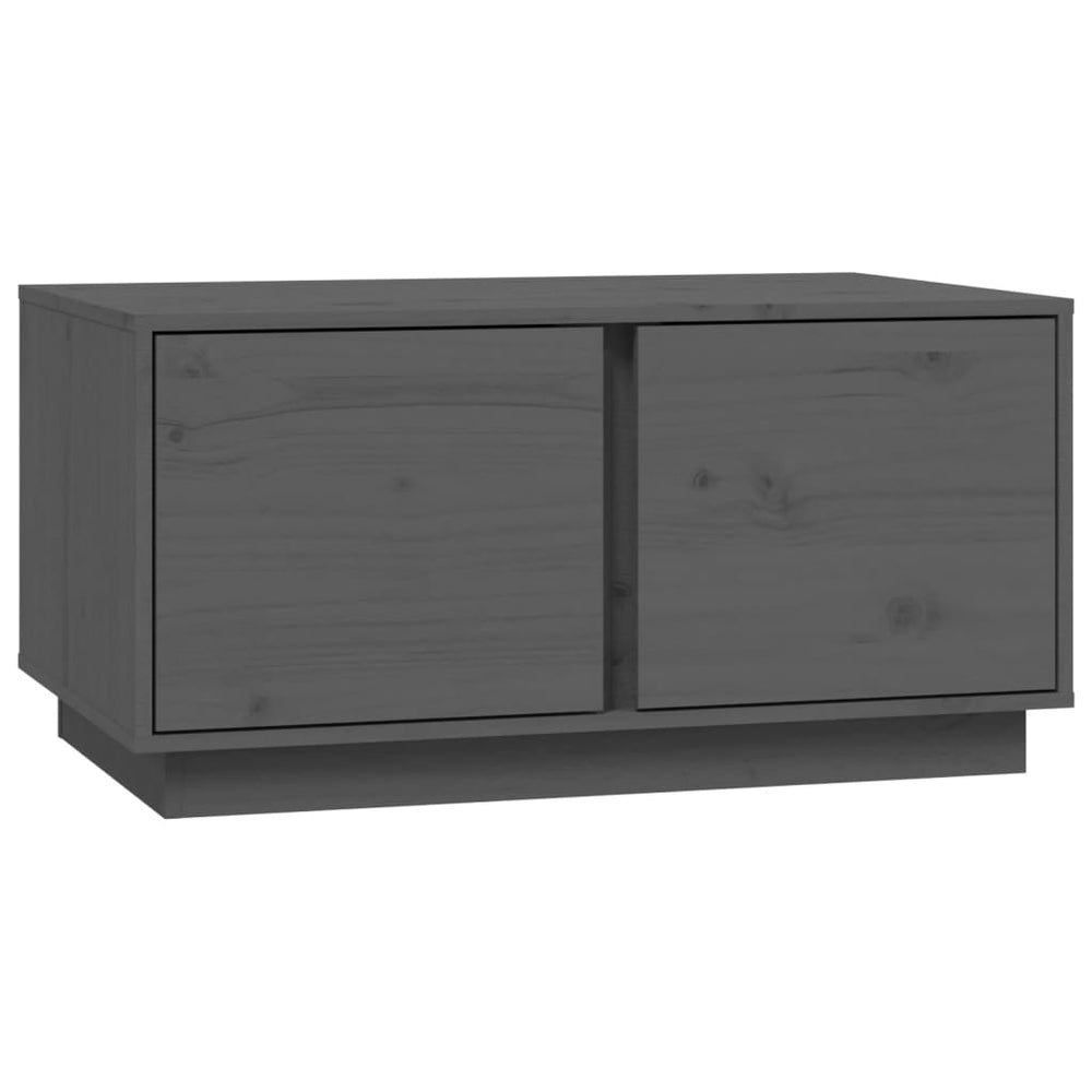 Grauer Couchtisch 80x50 cm Kiefer Massivholz