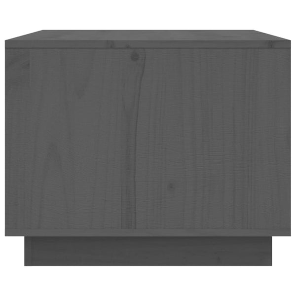 Grauer Couchtisch 80x50 cm Kiefer Massivholz