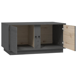 Grauer Couchtisch 80x50 cm Kiefer Massivholz