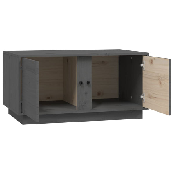 Grauer Couchtisch 80x50 cm Kiefer Massivholz