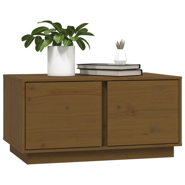 Couchtisch Honigbraun Kiefer Massivholz 80x50 cm