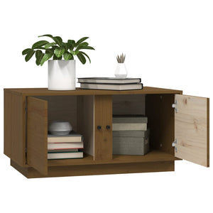 Couchtisch Honigbraun Kiefer Massivholz 80x50 cm