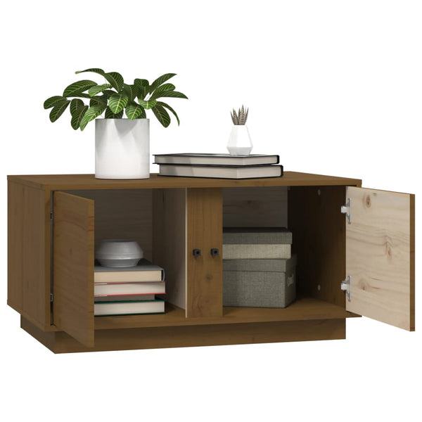 Couchtisch Honigbraun Kiefer Massivholz 80x50 cm