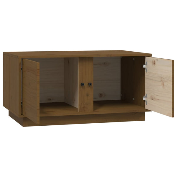 Couchtisch Honigbraun Kiefer Massivholz 80x50 cm