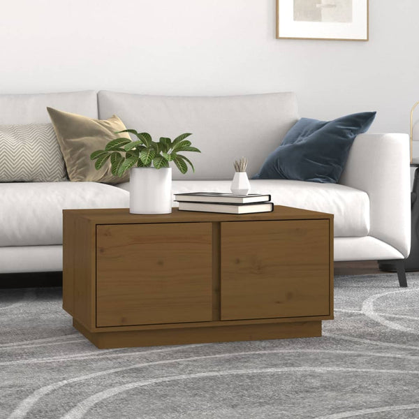 Couchtisch Honigbraun Kiefer Massivholz 80x50 cm