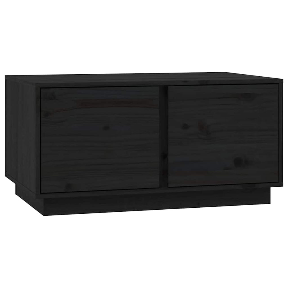 Schwarzer Couchtisch Kiefer Massivholz 80x50 cm