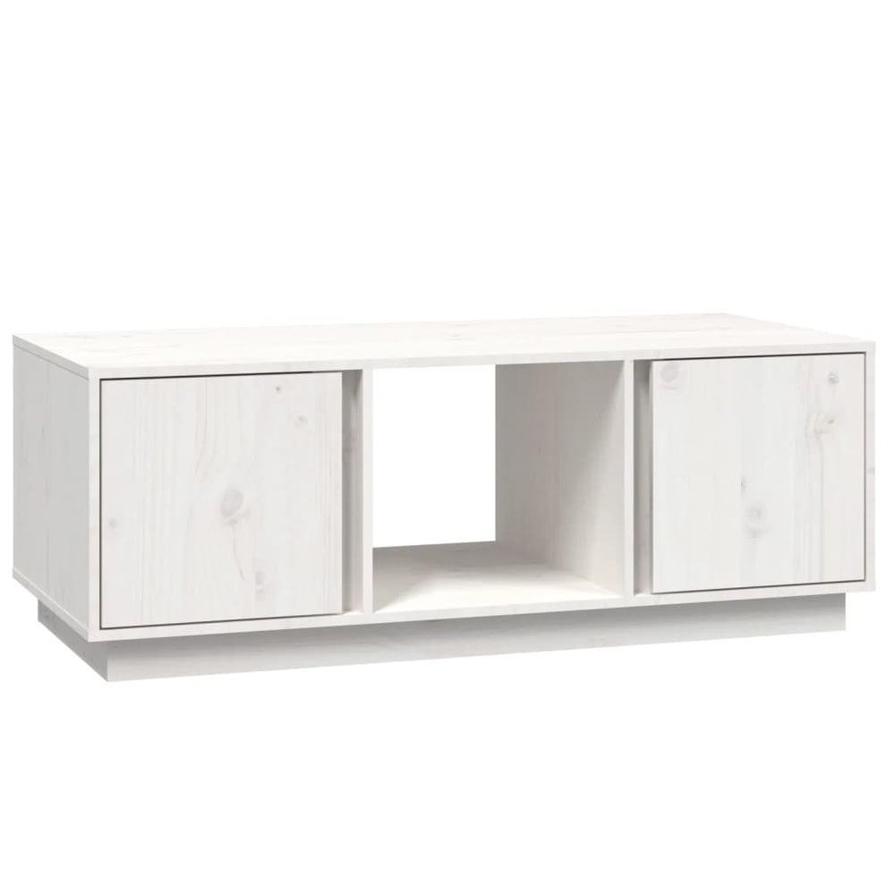 Weißer Couchtisch Kiefer Massivholz 110x50 cm