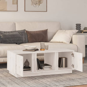 Weißer Couchtisch Kiefer Massivholz 110x50 cm