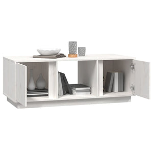 Weißer Couchtisch Kiefer Massivholz 110x50 cm