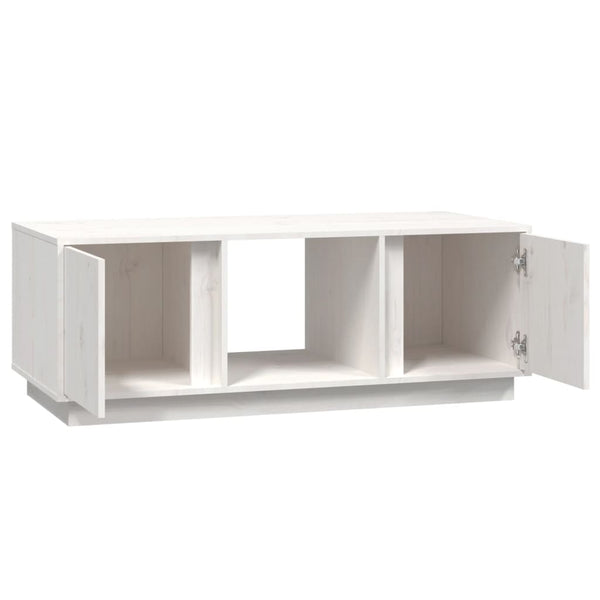Weißer Couchtisch Kiefer Massivholz 110x50 cm