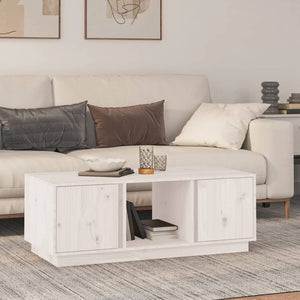 Weißer Couchtisch Kiefer Massivholz 110x50 cm