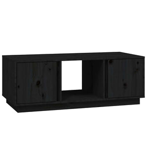 Schwarzer Couchtisch Kiefer Massivholz 110x50 cm
