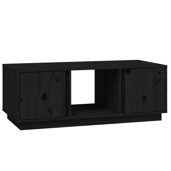 Schwarzer Couchtisch Kiefer Massivholz 110x50 cm