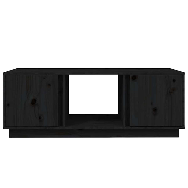 Schwarzer Couchtisch Kiefer Massivholz 110x50 cm