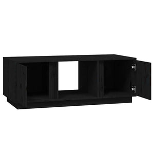 Schwarzer Couchtisch Kiefer Massivholz 110x50 cm