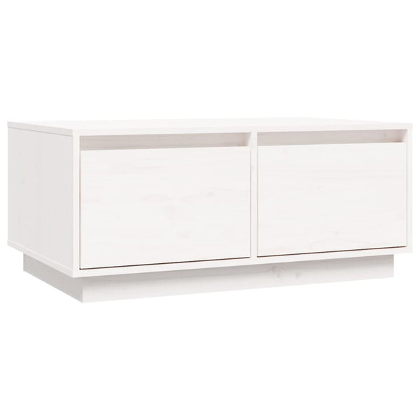 Couchtisch Weiß Kiefer Massivholz 80x50 cm