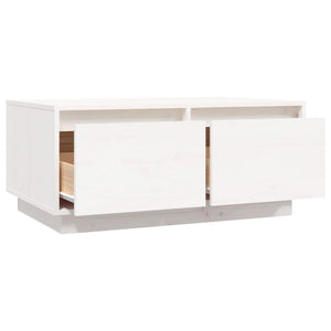 Couchtisch Weiß Kiefer Massivholz 80x50 cm