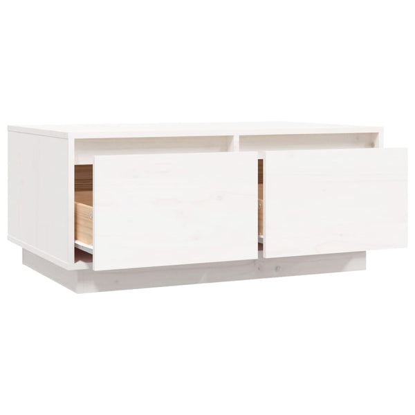 Couchtisch Weiß Kiefer Massivholz 80x50 cm