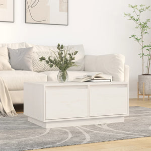 Couchtisch Weiß Kiefer Massivholz 80x50 cm