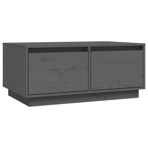 Grauer Couchtisch 80x50cm Kiefer Massivholz