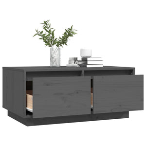 Grauer Couchtisch 80x50cm Kiefer Massivholz
