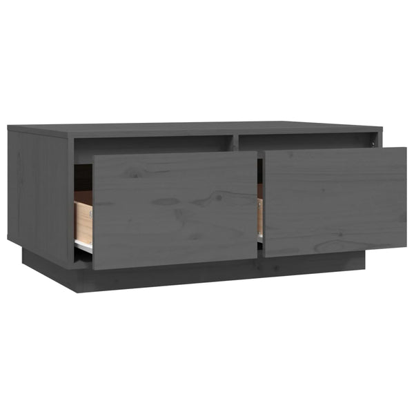 Grauer Couchtisch 80x50cm Kiefer Massivholz