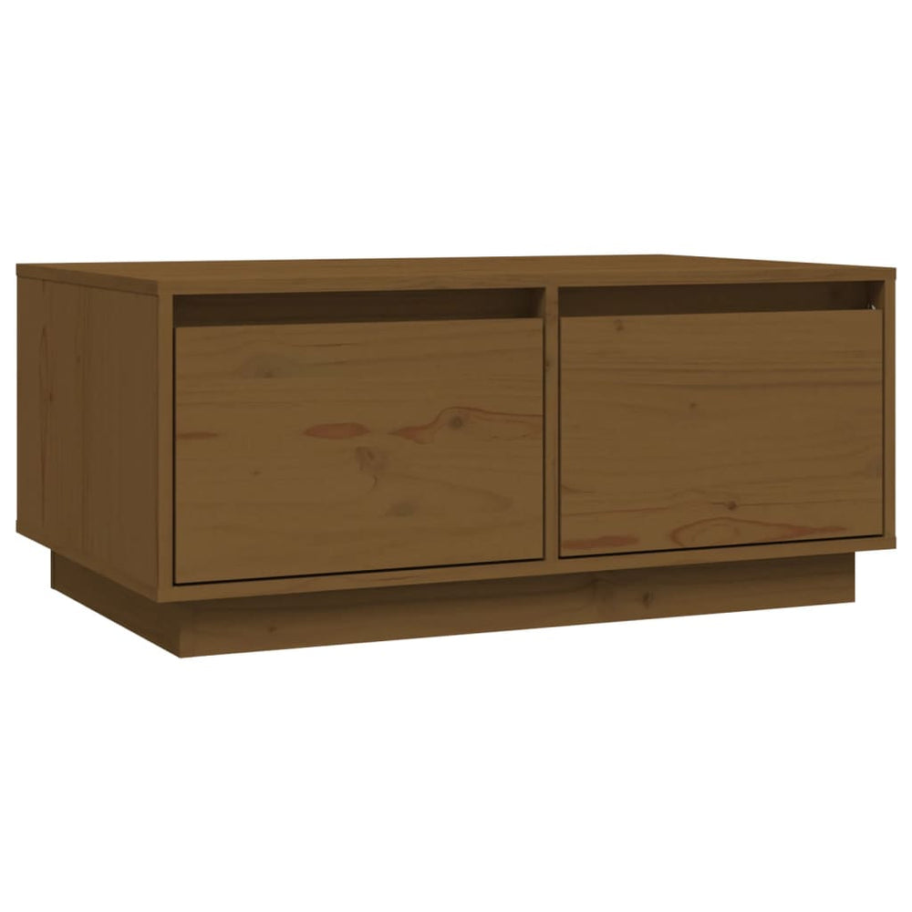 Couchtisch Honigbraun Kiefer Massivholz 80x50 cm