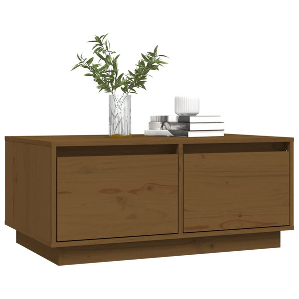 Couchtisch Honigbraun Kiefer Massivholz 80x50 cm