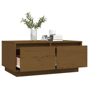 Couchtisch Honigbraun Kiefer Massivholz 80x50 cm