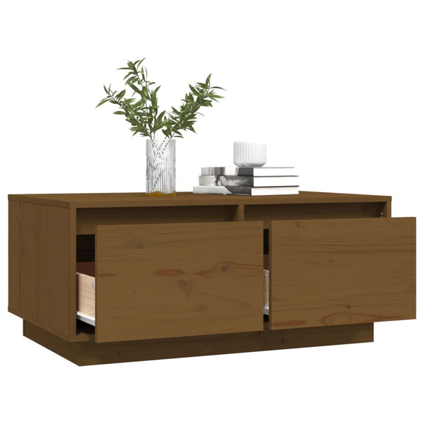 Couchtisch Honigbraun Kiefer Massivholz 80x50 cm