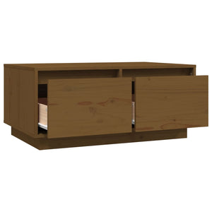 Couchtisch Honigbraun Kiefer Massivholz 80x50 cm