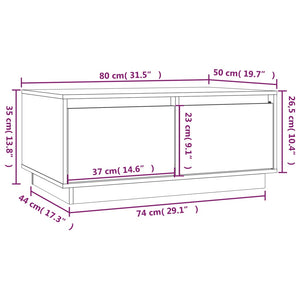 Couchtisch Honigbraun Kiefer Massivholz 80x50 cm