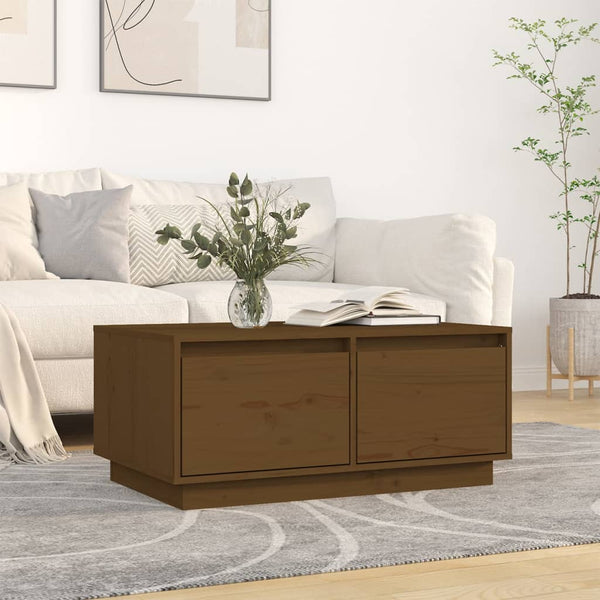 Couchtisch Honigbraun Kiefer Massivholz 80x50 cm