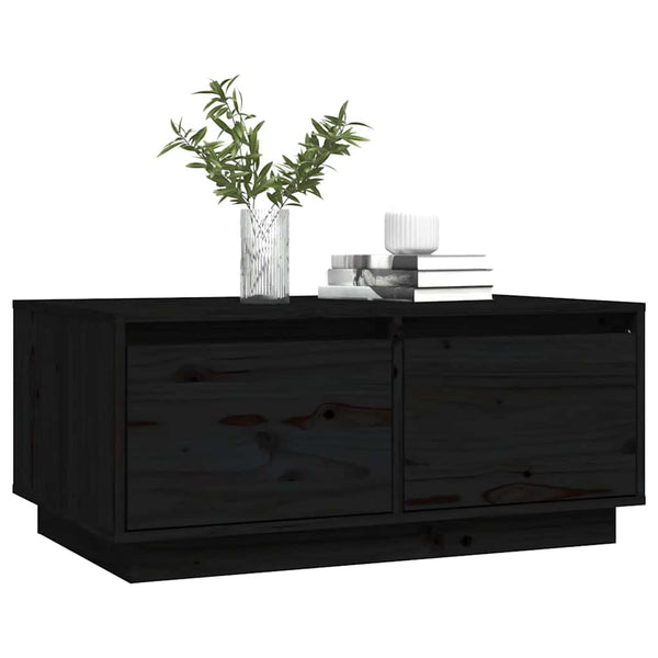 Schwarzer Couchtisch Kiefer 80x50 cm