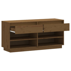 Schuhregal Honigbraun Massivholz Kiefer 110cm