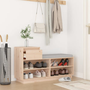 Massivholz Schuhregal Kiefer 110cm