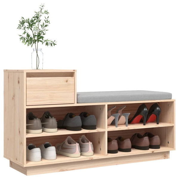 Massivholz Schuhregal Kiefer 110cm